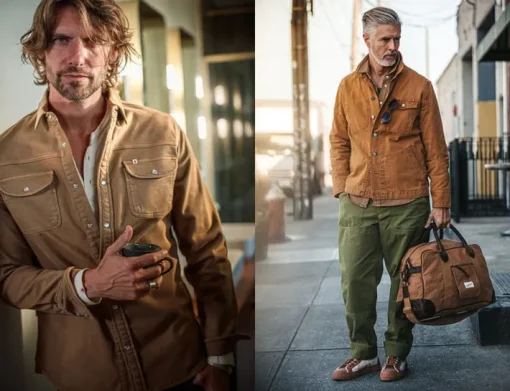 &SONS Tops>Sunday Shirt Dark Tan