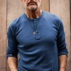 &SONS Tops>The New Elder Henley Shirt Indigo