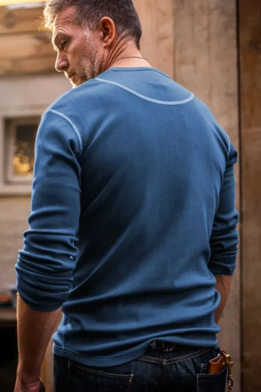 &SONS Tops>The New Elder Henley Shirt Indigo