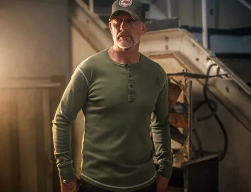 &SONS Tops>The New Elder Henley Shirt Army Green