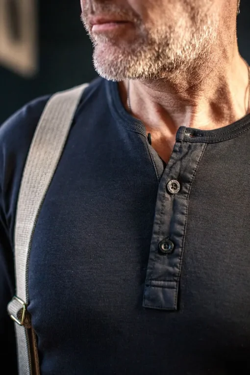 &SONS Tops>The New Elder Henley Shirt Black