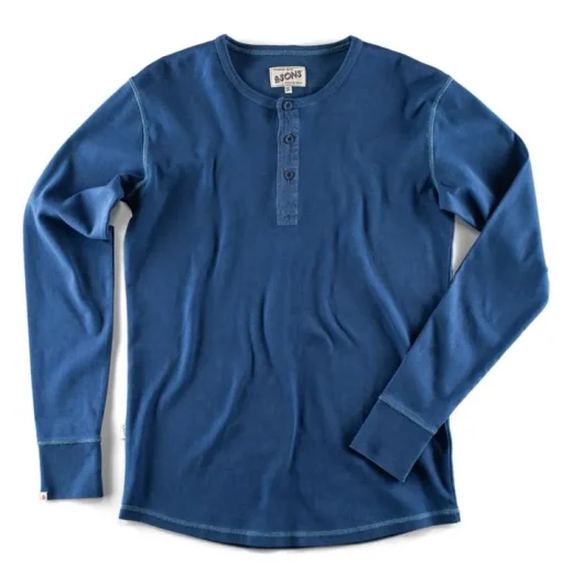 &SONS Tops>The New Elder Henley Shirt Indigo