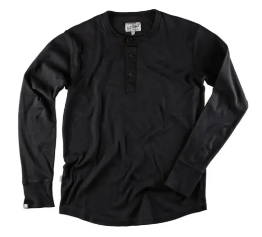 &SONS Tops>The New Elder Henley Shirt Black