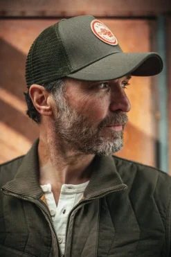 &SONS Headwear>Trucker Badge Cap Army Green