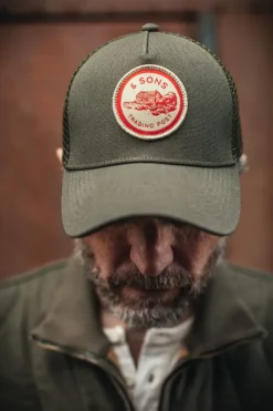 &SONS Headwear>Trucker Badge Cap Army Green
