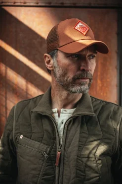 &SONS Headwear>Trucker Badge Cap Rust Tan