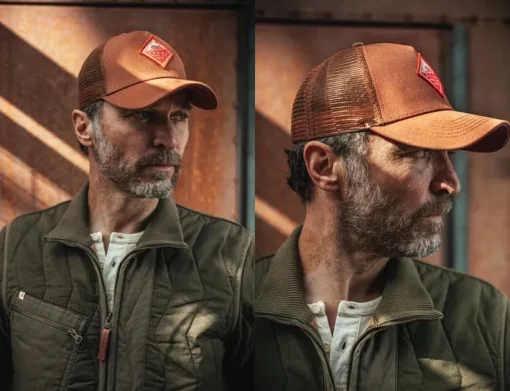 &SONS Headwear>Trucker Badge Cap Rust Tan
