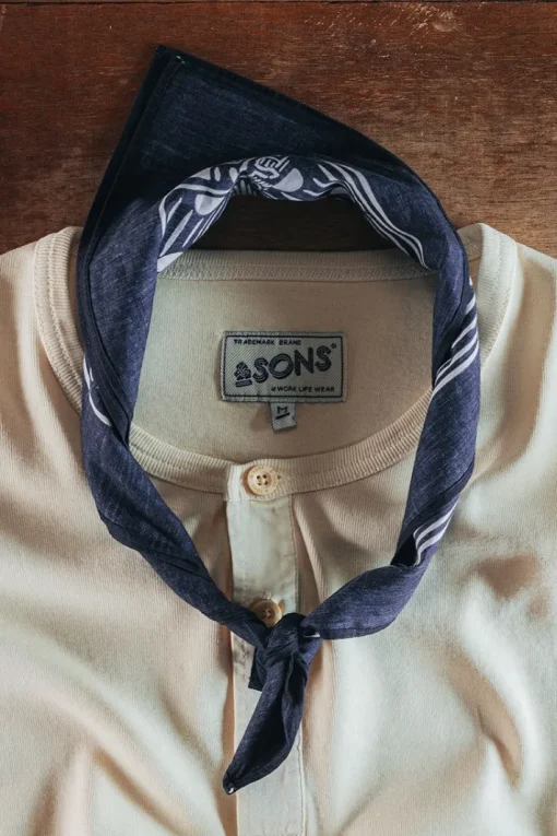 &SONS Scarves>Woodcut Bandana Black
