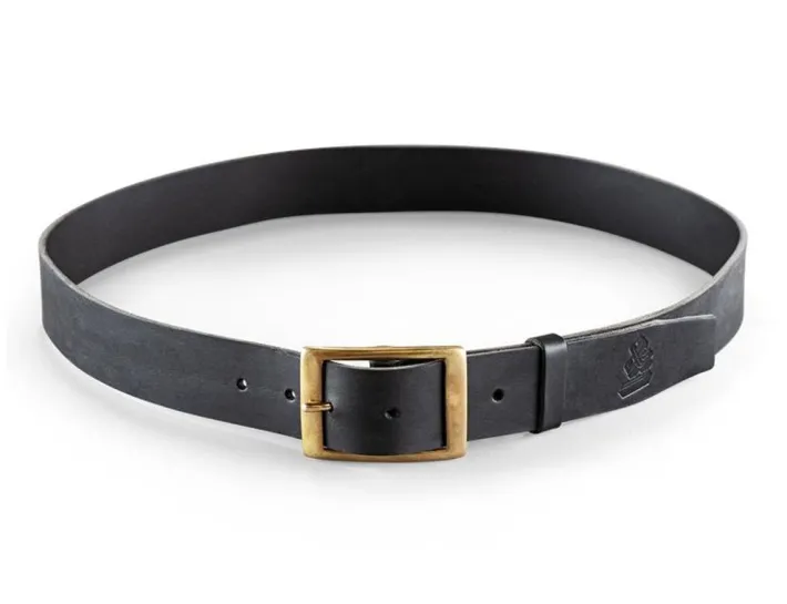 &SONS Leather Goods-Black Leather Belt