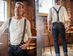 &SONS Bottoms & Shorts-Black Leather Braces