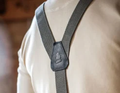 &SONS Bottoms & Shorts-Black Leather Braces