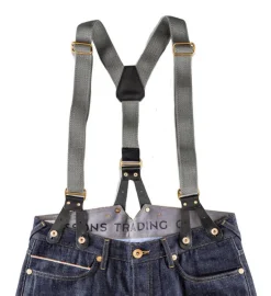 &SONS Bottoms & Shorts-Black Leather Braces