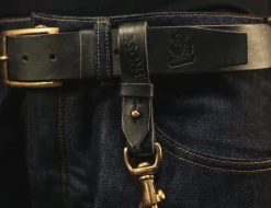 &SONS Leather Goods-Black Leather Key Fob