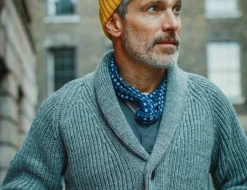 &SONS Scarves-Blue Dot Organic Japanese Scarf