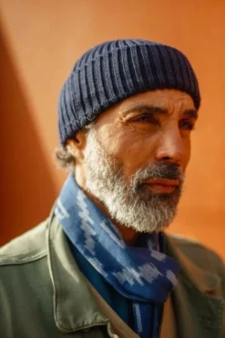 &SONS Scarves-Blue Ikat Scarf