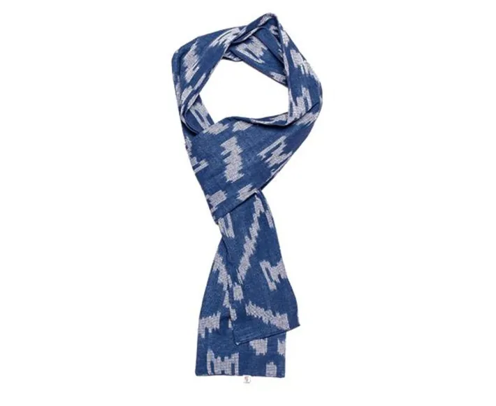 &SONS Scarves-Blue Ikat Scarf