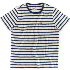 &SONS Tops-Breton Striped T Shirt Blue
