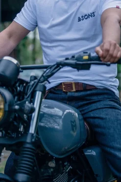 &SONS Leather Goods-Brown Leather Belt