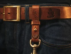 &SONS Leather Goods-Brown Leather Key Fob