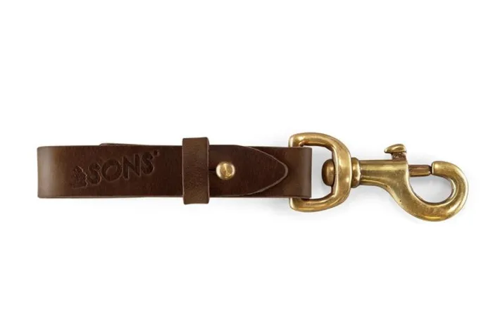 &SONS Leather Goods-Brown Leather Key Fob