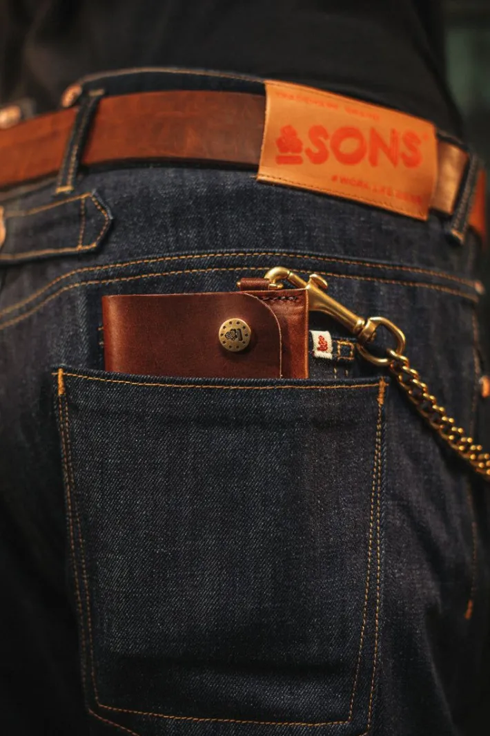 &SONS Leather Goods-Brown Leather Wallet