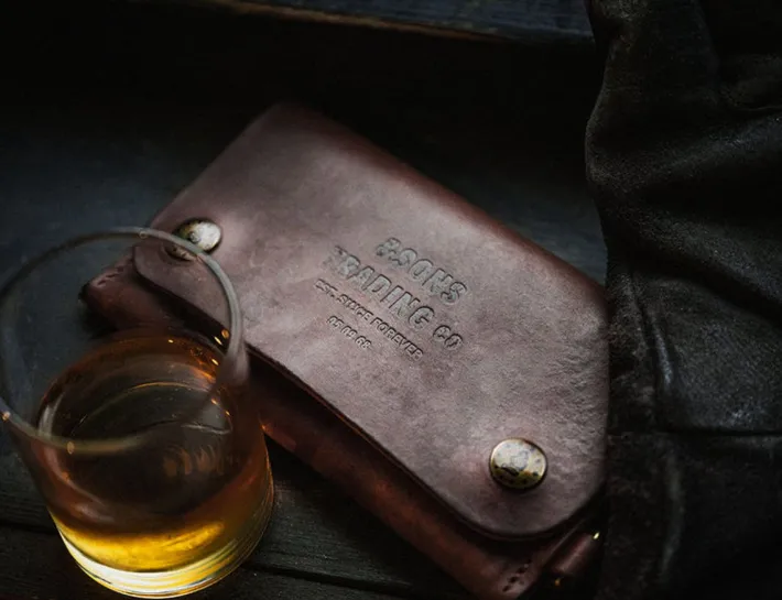 &SONS Leather Goods-Brown Leather Wallet