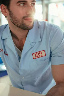 &SONS Tops-Club Shirt Sky Blue