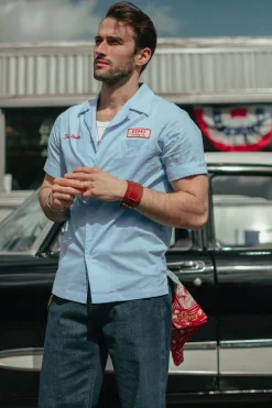 &SONS Tops-Club Shirt Sky Blue