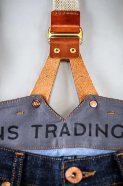 &SONS Bottoms & Shorts-Cream Leather Braces