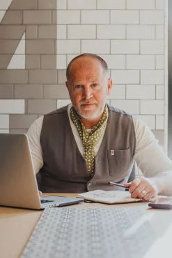 &SONS Scarves-Green Dot Organic Japanese Scarf