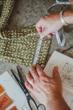 &SONS Scarves-Green Dot Organic Japanese Scarf