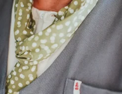 &SONS Scarves-Green Dot Organic Japanese Scarf