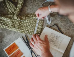 &SONS Scarves-Green Dot Organic Japanese Scarf