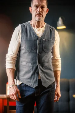 &SONS Waistcoats-Grey Lincoln Waistcoat / Vest