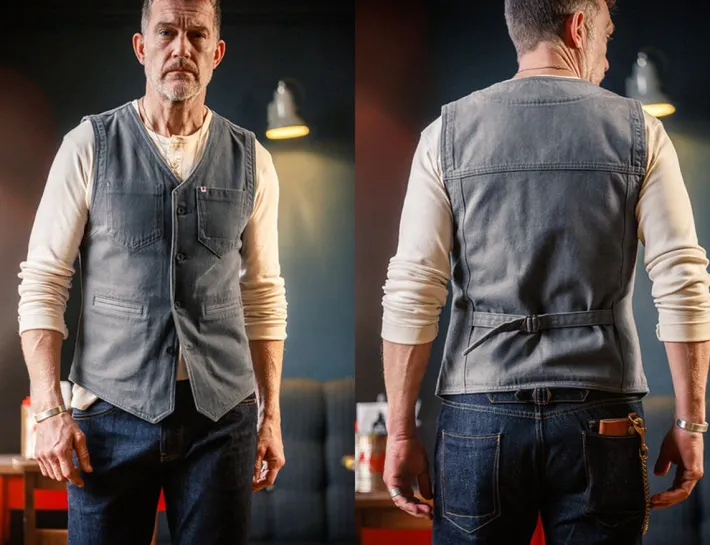 &SONS Waistcoats-Grey Lincoln Waistcoat / Vest