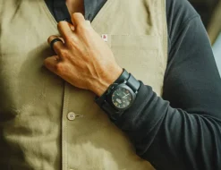 &SONS Leather Goods-Leather Watch / Wrist Cuff Black