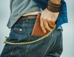 &SONS Leather Goods-Leather Watch / Wrist Cuff Brown