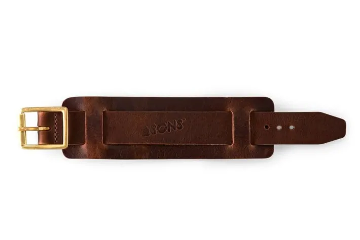 &SONS Leather Goods-Leather Watch / Wrist Cuff Brown