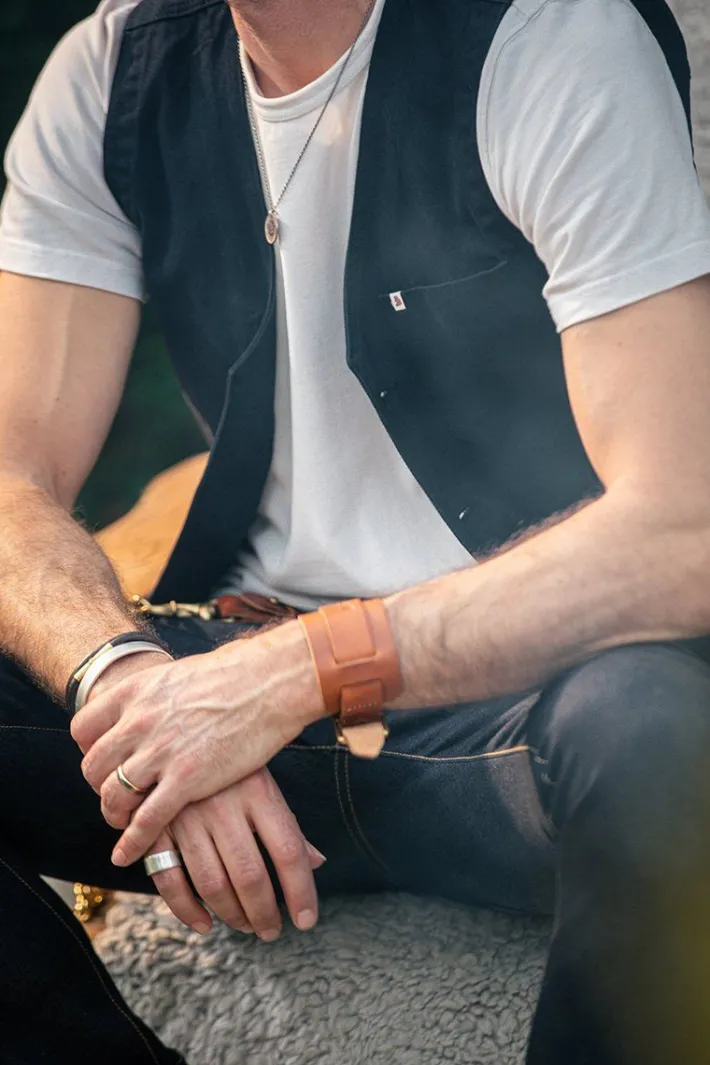 &SONS Waistcoats-Navy Lincoln Waistcoat / Vest