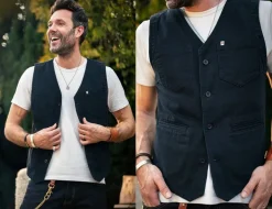 &SONS Waistcoats-Navy Lincoln Waistcoat / Vest
