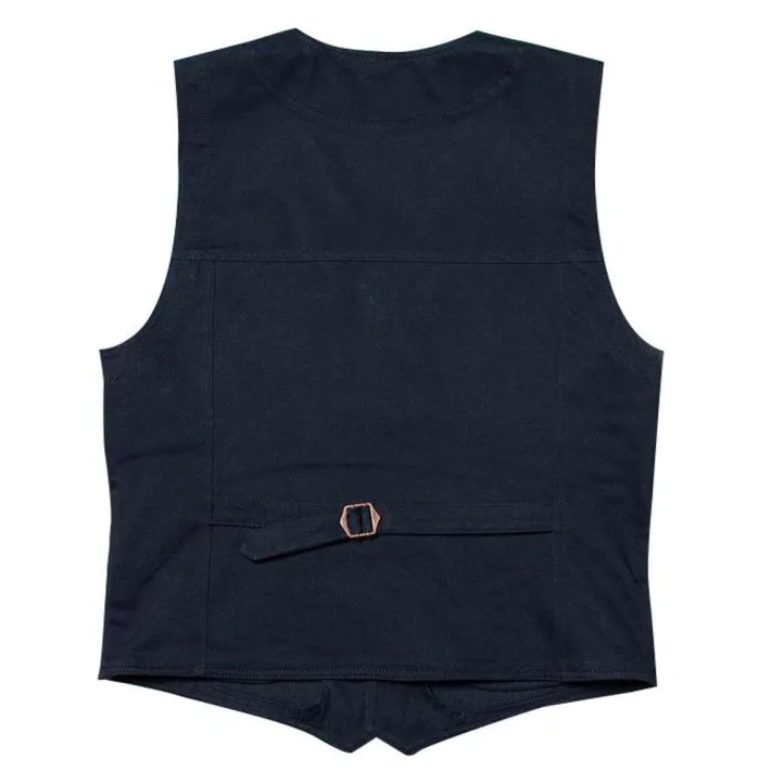 &SONS Waistcoats-Navy Lincoln Waistcoat / Vest
