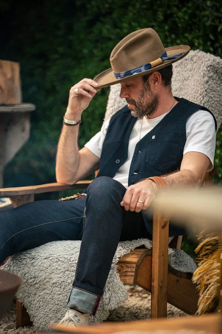 &SONS Waistcoats-Navy Lincoln Waistcoat / Vest