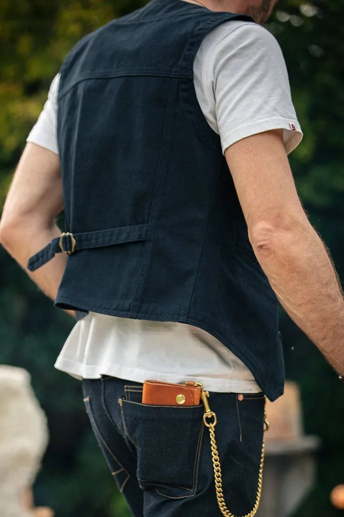 &SONS Waistcoats-Navy Lincoln Waistcoat / Vest