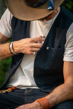 &SONS Waistcoats-Navy Lincoln Waistcoat / Vest