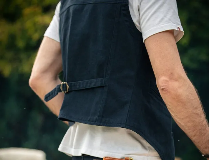 &SONS Waistcoats-Navy Lincoln Waistcoat / Vest