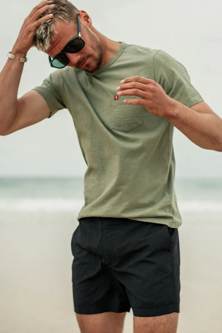 &SONS Bottoms & Shorts-Newman Swim Shorts Black