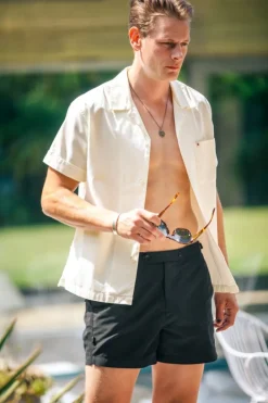 &SONS Bottoms & Shorts-Newman Swim Shorts Black