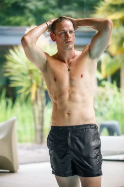 &SONS Bottoms & Shorts-Newman Swim Shorts Black