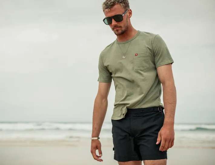 &SONS Bottoms & Shorts-Newman Swim Shorts Black