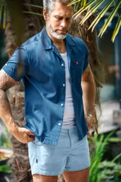 &SONS Bottoms & Shorts-Newman Swim Shorts Sky Blue